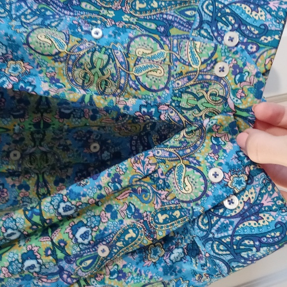 💙Alan Flusser💙 - Blue/Multi Paisley L/S Button Down - Picture 8 of 13